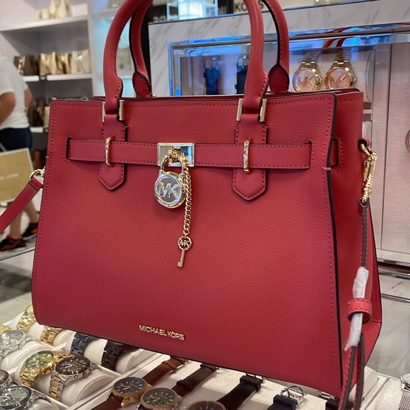 MICHAEL KORS HAMILTON MEDIUM SATCHEL 
 COLOR: LIGHT BERRY SHERBET 
NWT - Picture 1 of 16